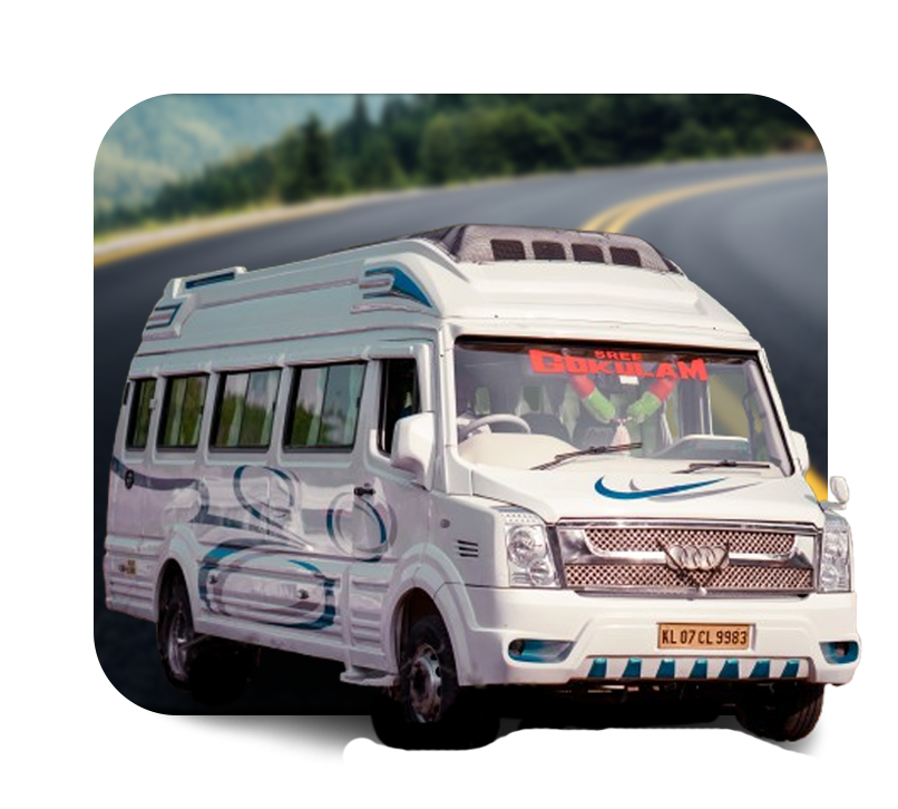 Traveller van for Kerala tours